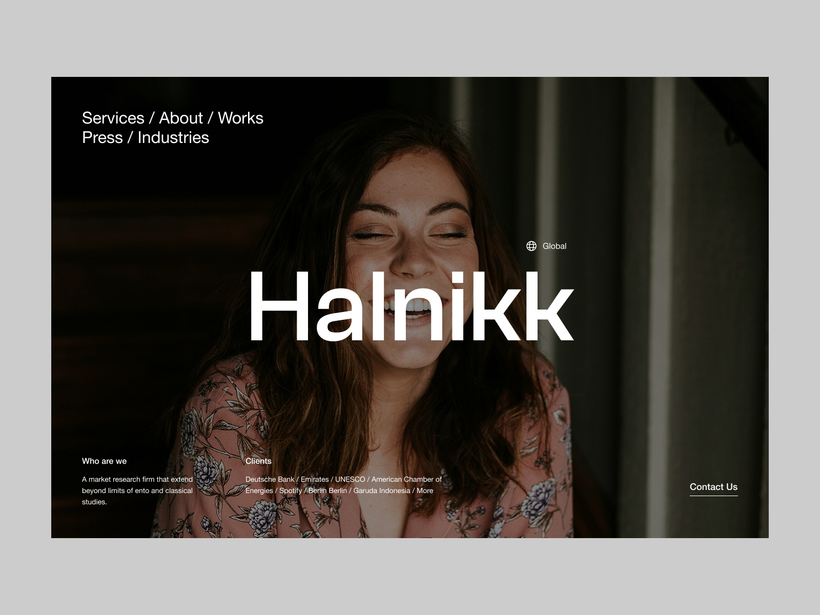 Halnikk — Market Research Company advertising agency bold elegant landing page market research motion graphics simple