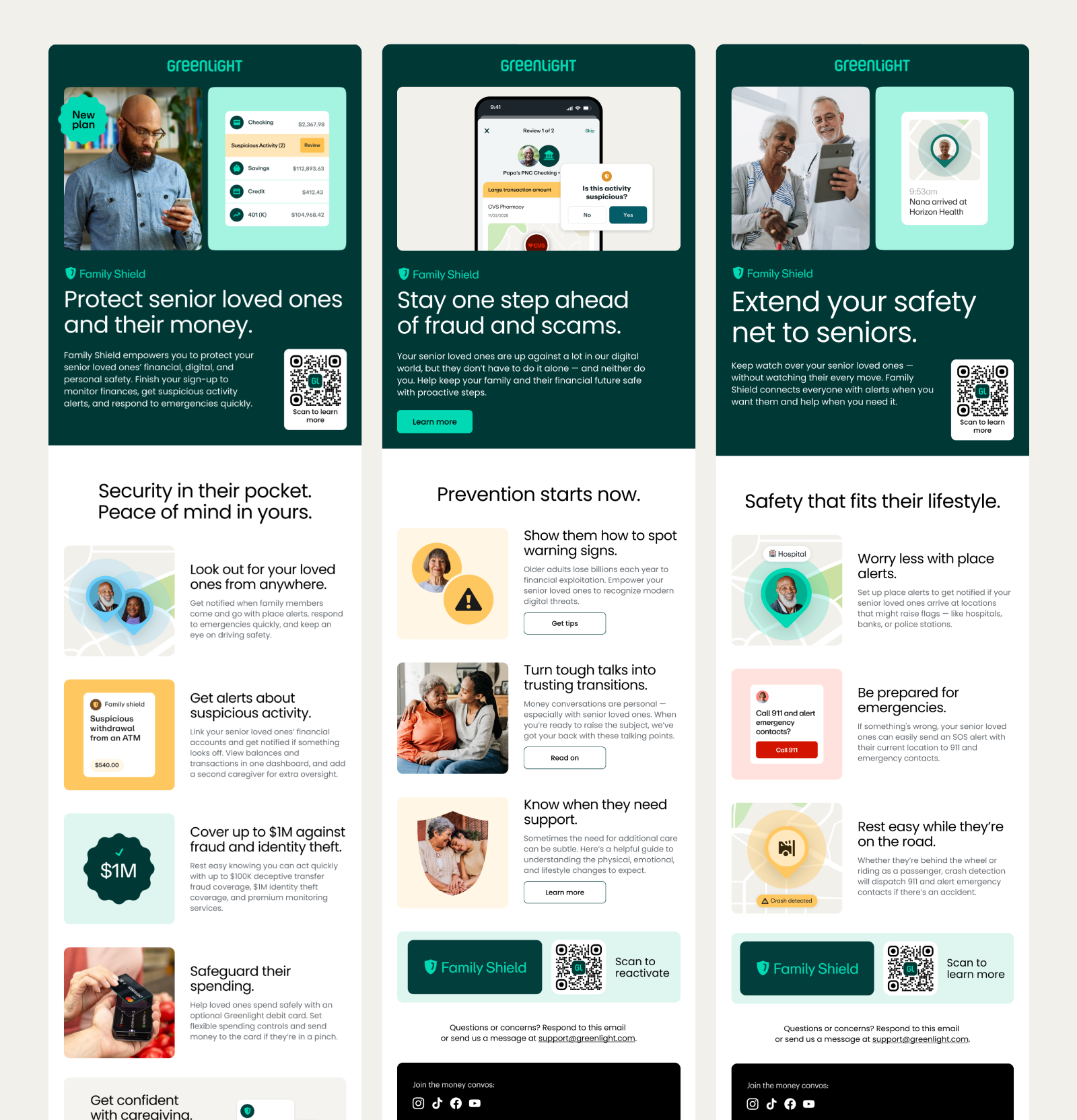 Greenlight Family Shield branding campaign design graphic design product design