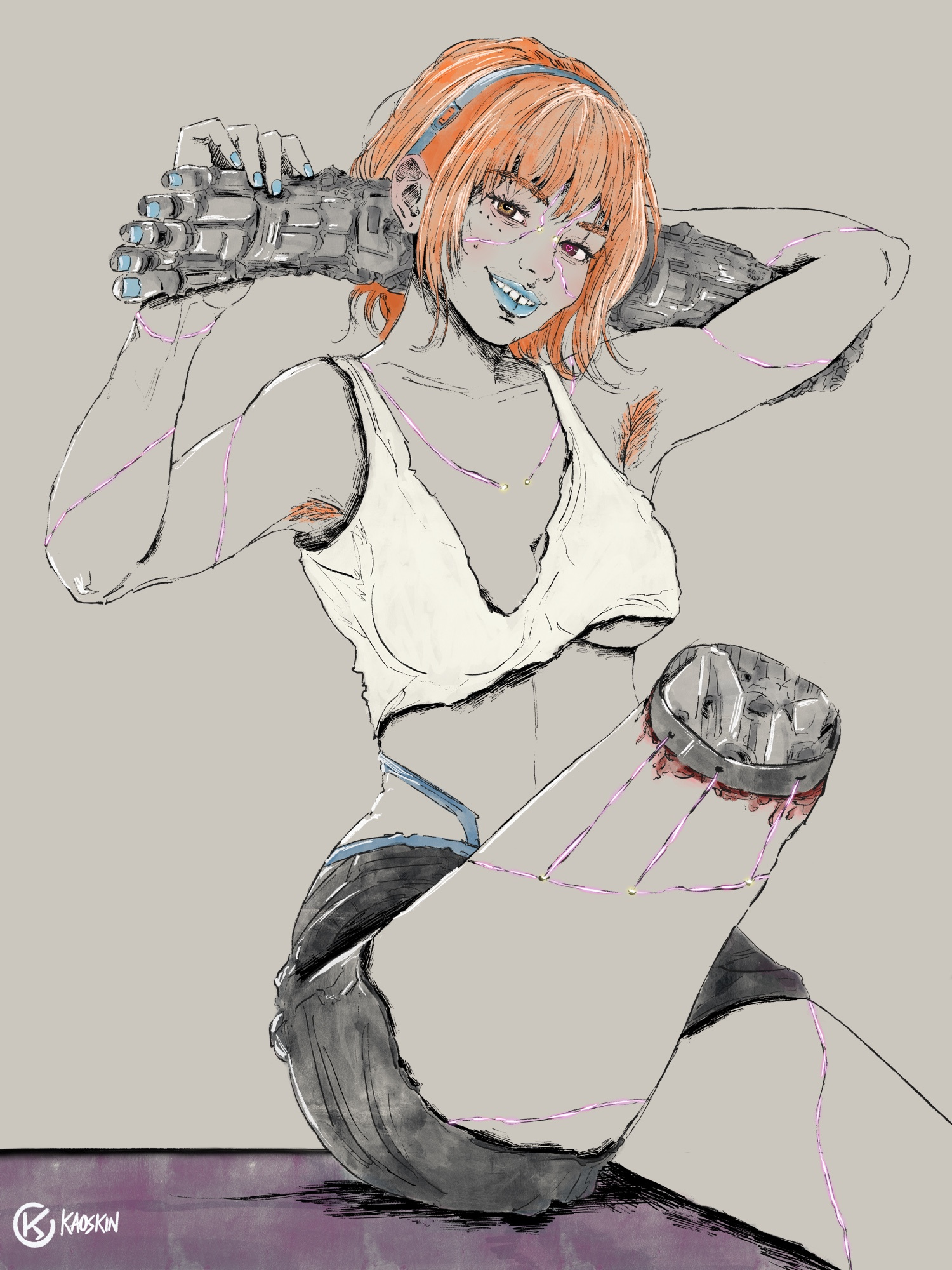 Bind artdirection characterdesign conceptart contemporaryart cyberpunk darkart digitalart digitalillustration experimental figurative illustration lineart portrait procreate sci fi surreal texture visualart