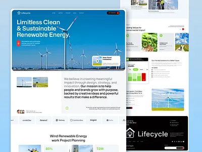 ⚡ Lifecycle — Clean & Sustainable AI landing page ai artificial intelligence clean clean energy design electricity energy green energy grid interface landing page page simple solar ui ux web website website] wind