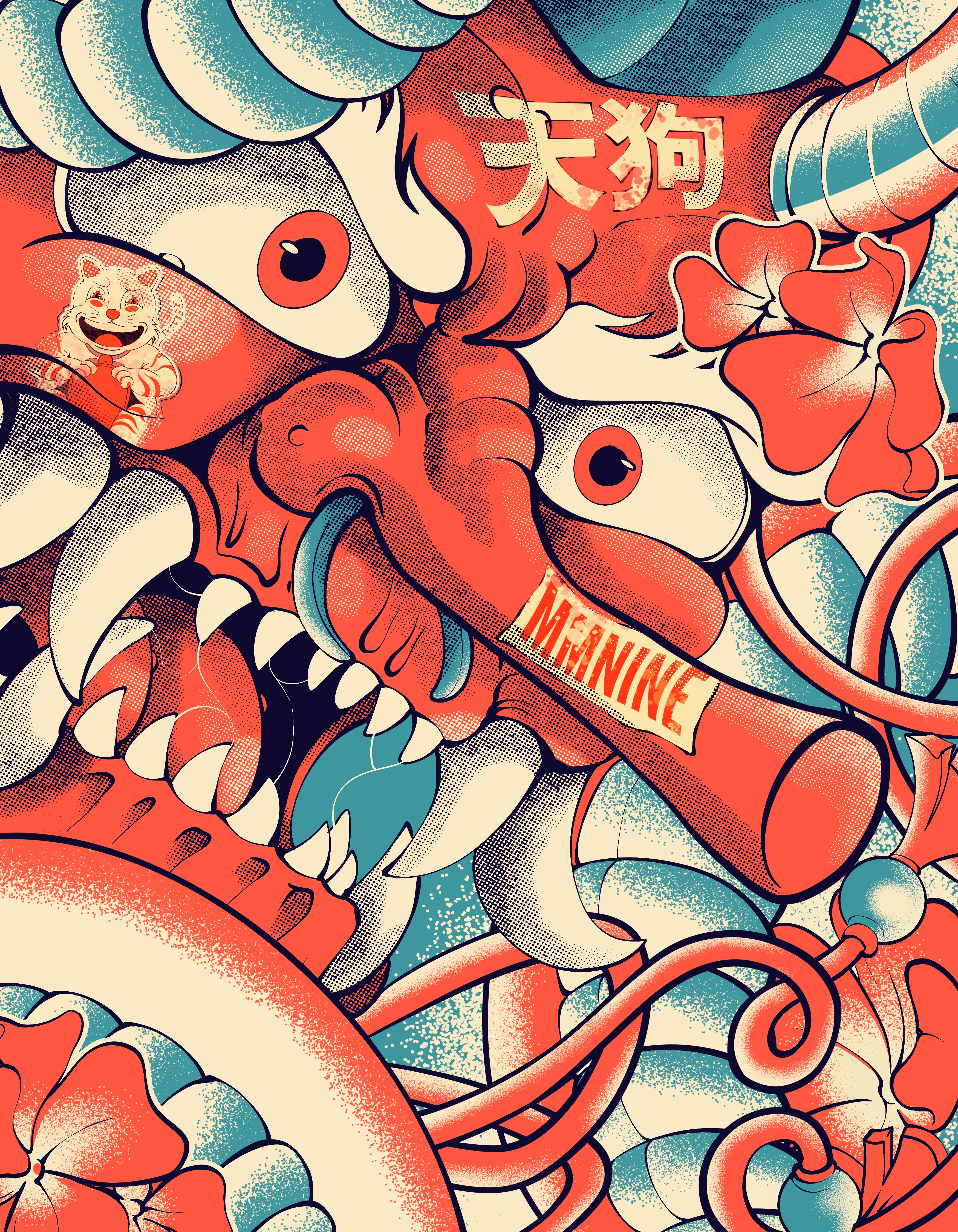 Tengu - 天狗 art artwork branding cartoon concept art design digital art digital painting graphic design illustration japan japanese logo tengu