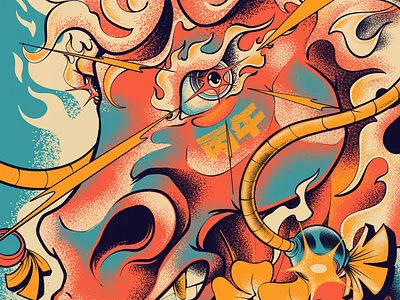Fire Horse Year - 丙午 2026 art artwork branding cartoon concept art design digital art fire horse graphic design illustration japan japanese logo myth mythology new years