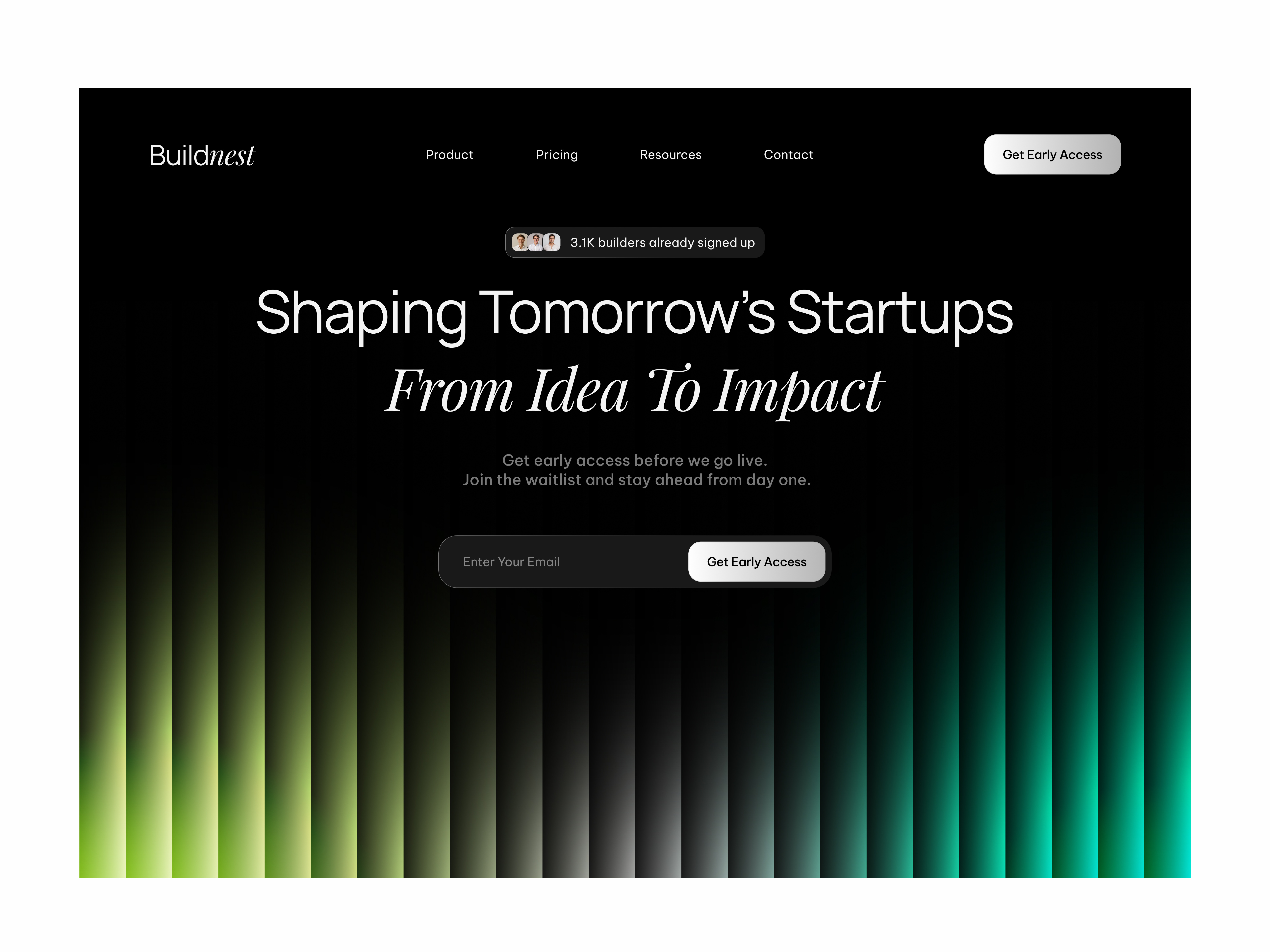 Buildnest — SaaS Landing Page header hero landingpage productdesign saas ui ux webdesign