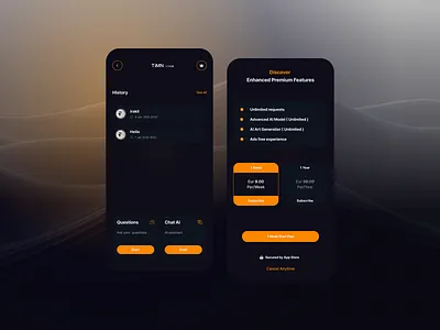Ai Chat Mobile App ai ai app ai chat ai mobile app app chat ai chat app dark ui design graphic design mobile mobile app ui ux