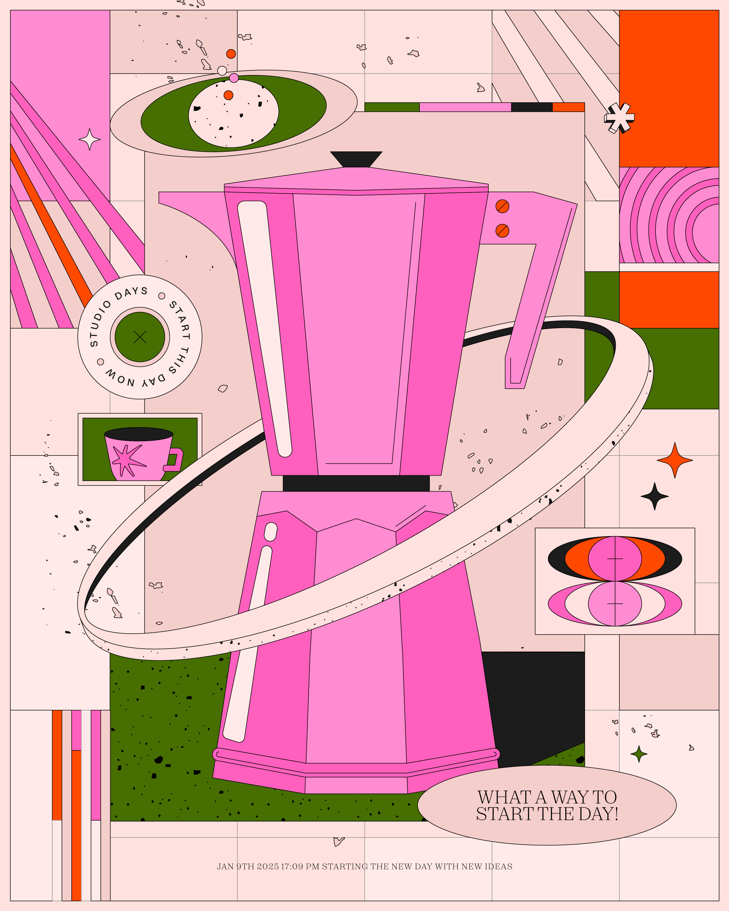 Coffee Time! bistro branding cafe cafe brand coffee coffee branding color combo color palette colorful design illustration illustrator vector vector art vectorart