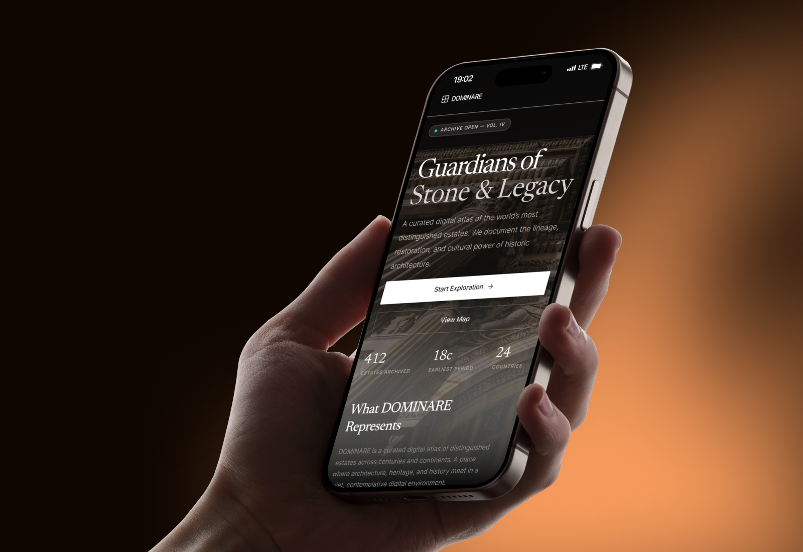 DOMINARE - WEBSITE Historic Estates architectural branding de design development ui uiux visual design web