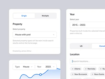Proper – Search & filters analytics app b2b button cards clean components dashboard design filters form graph input minimal modal popup saas search segment ui