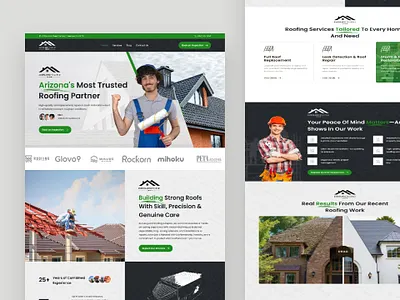 Roofing & Repair Services Website Design app design beautiful home page branding design graphic design home page illustration logo ui ui ux