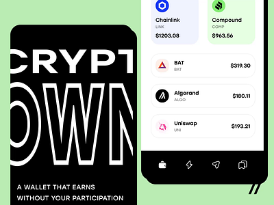 Crypto Wallet flow animation animation app design graphic design motion design motion graphics ui