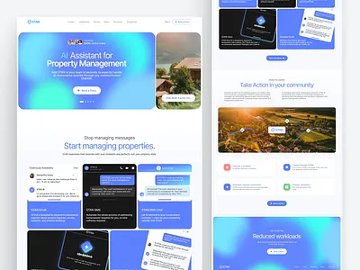 Stan | AI Assistant for property management 🤖 ai ai assistant branding design agency hero landing page light mode logo management platform design property real estate redesign section ui uiux ux