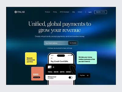 Modern Fintech SaaS Landing Page app design bank finance finance landing page fintech fintech saas landing page fintech web design landing page modern design modern fintech ui saas uiux web design website