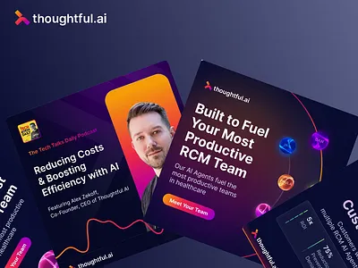 AI-Driven Healthcare, Social Media Ads, Banners | Thoughtful.AI. ads ai b2b banners billboard branding facebook googleads graphic design healthcare instagram interface marketing saas social social ads social banners socialmediaads ui ux