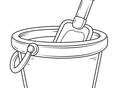 🔖Balde con Pala balde bucket design dibujo drawing illustration ilustracion imprimible pala shovel summer tracitos verano