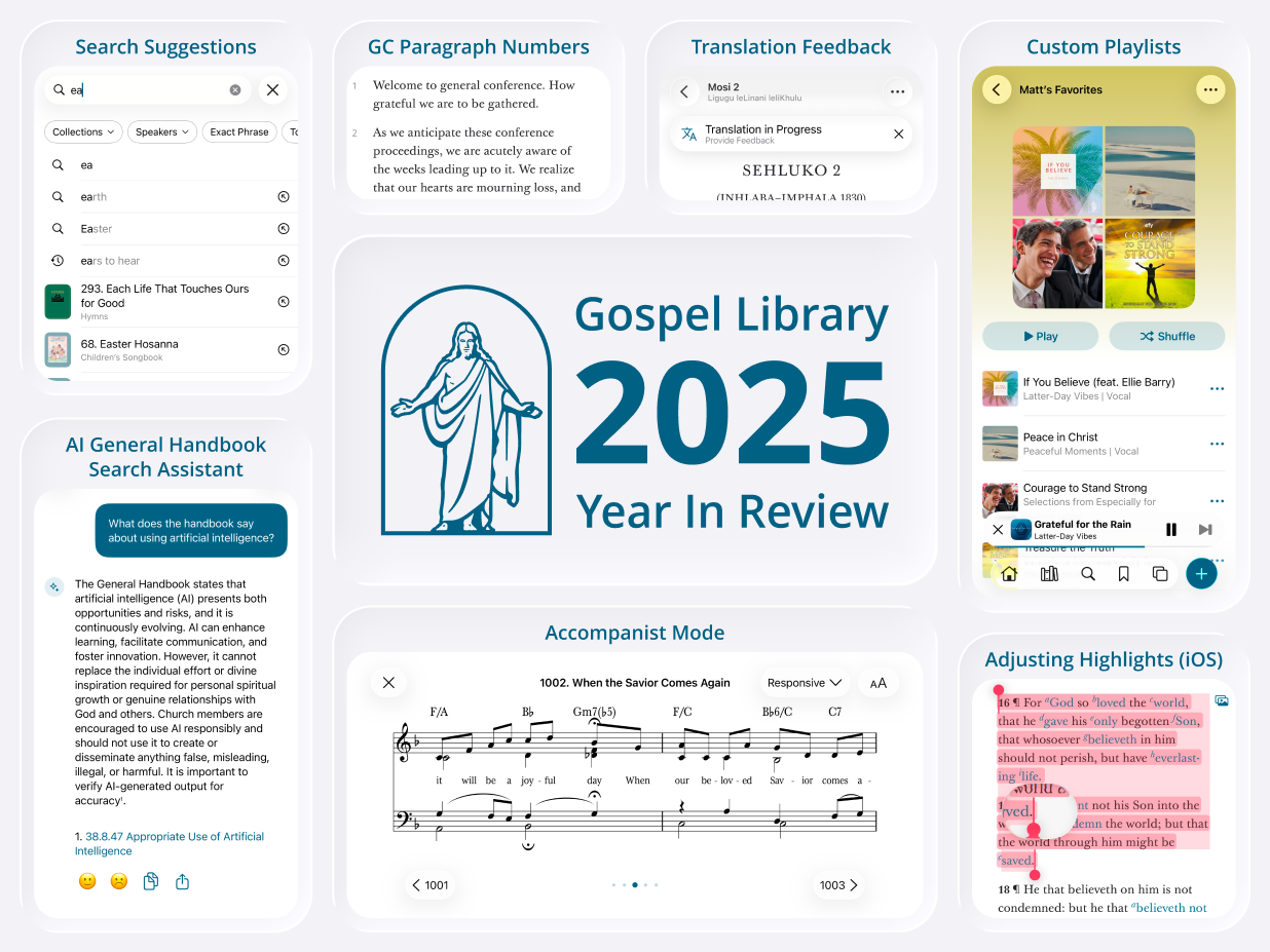 2025 Recap - Gospel Library 2025 gospel library mobile app design