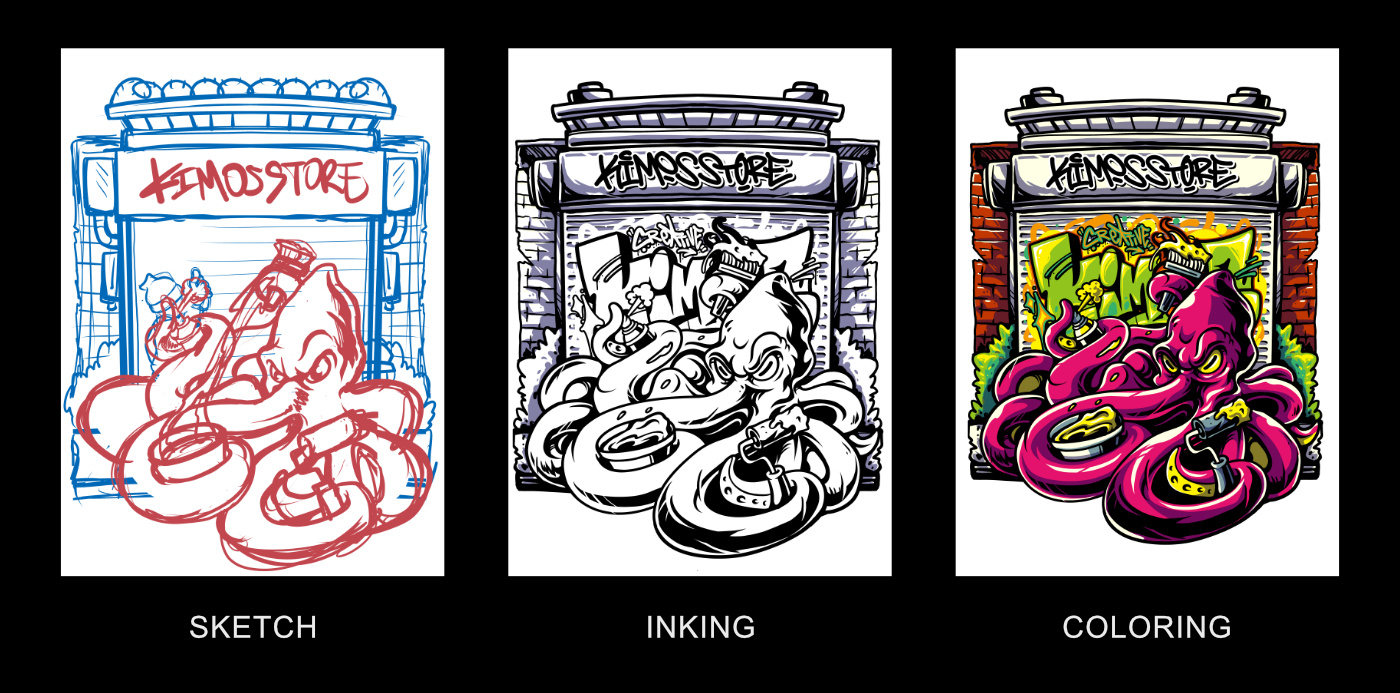 Example of T Shirt Design With Graffiti Style