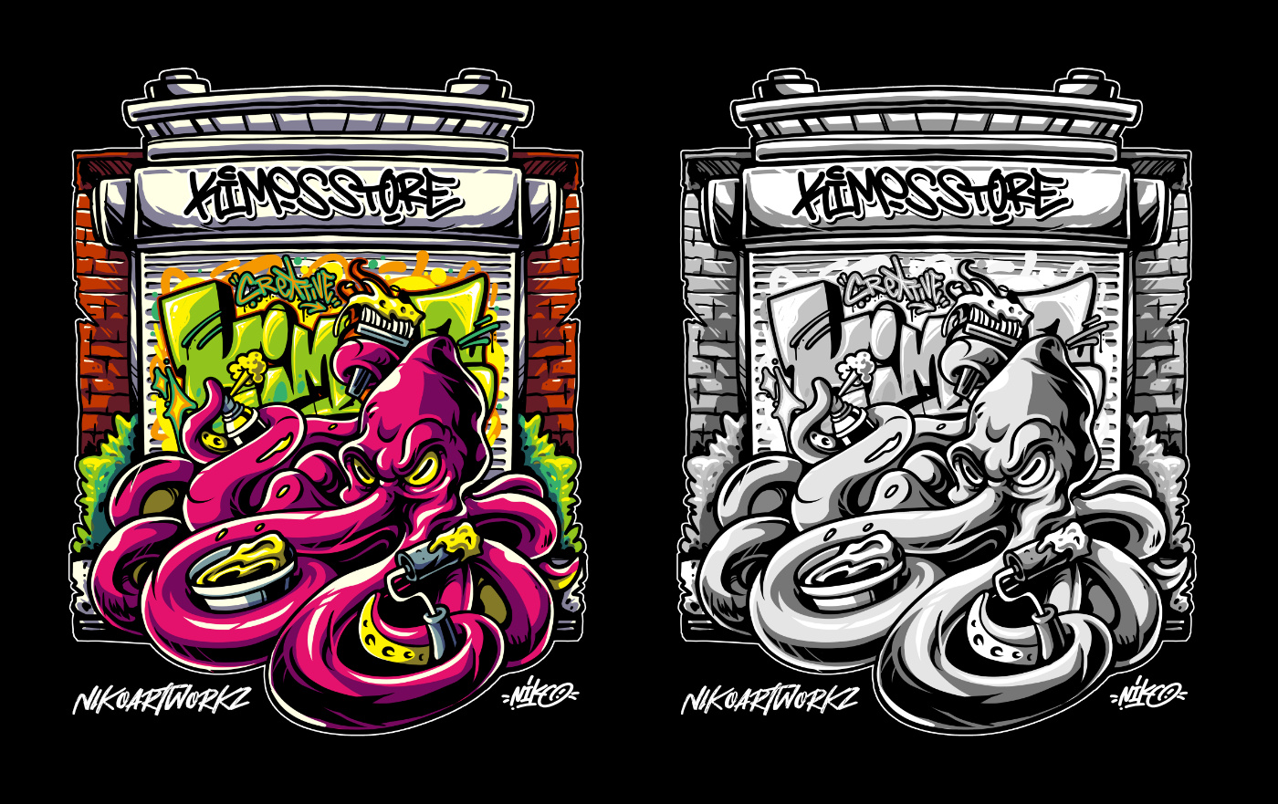 Example of T Shirt Design With Graffiti Style