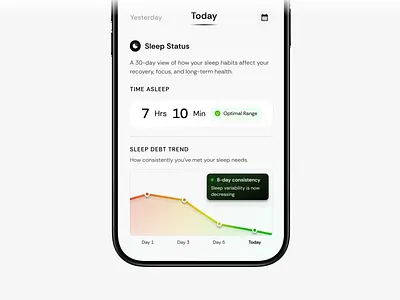 Sleep Debt UI Concept app screen sleep debt ui ux