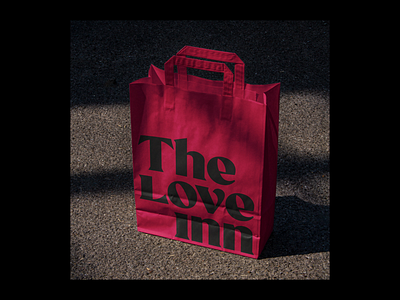 The Love Inn Bag 2d adobe bag brand branding design graphic graphic design graphics identity illustrator inn logo photoshop print red text type typography visual