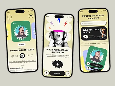 Voice & Audio App Design app ui app ui ux application ui audio app chat animation chat interface chatting app creative entertainment app live streaming app messaging app minimal mobile app ui mobile app ui ux music app ui music player music player app podcast platform ui ux