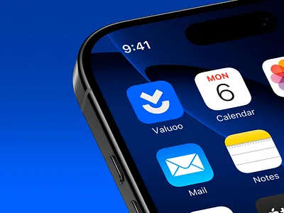 Valuoo Logo & App Icon app icon blue branding graphic design identity logo logo design me2b valuoo