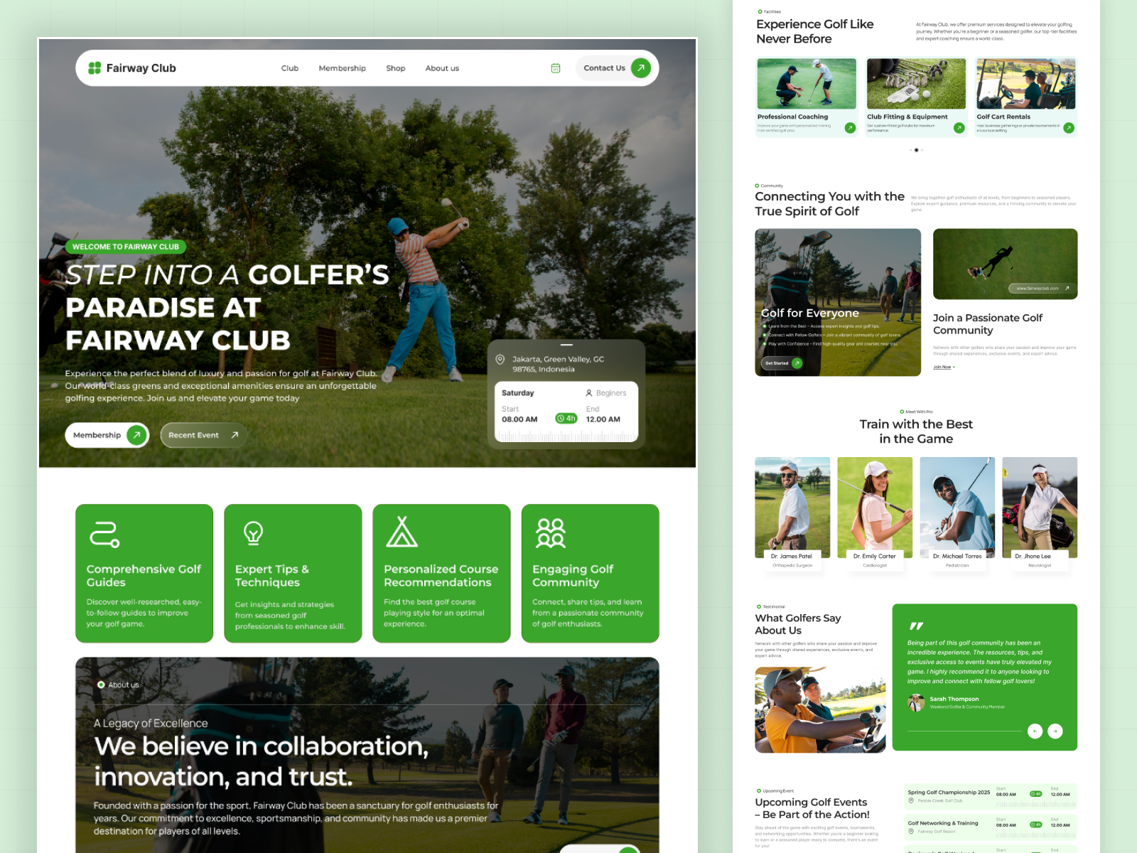 Golf Club & Community Website Design dribbble ui golf club golf club website golf landing page golf website design golfer inipirational website landing page ui membership website modern web design raddito agency sport community platform sport wesbite design tourism ui ux design web web design website website concept website for golf club