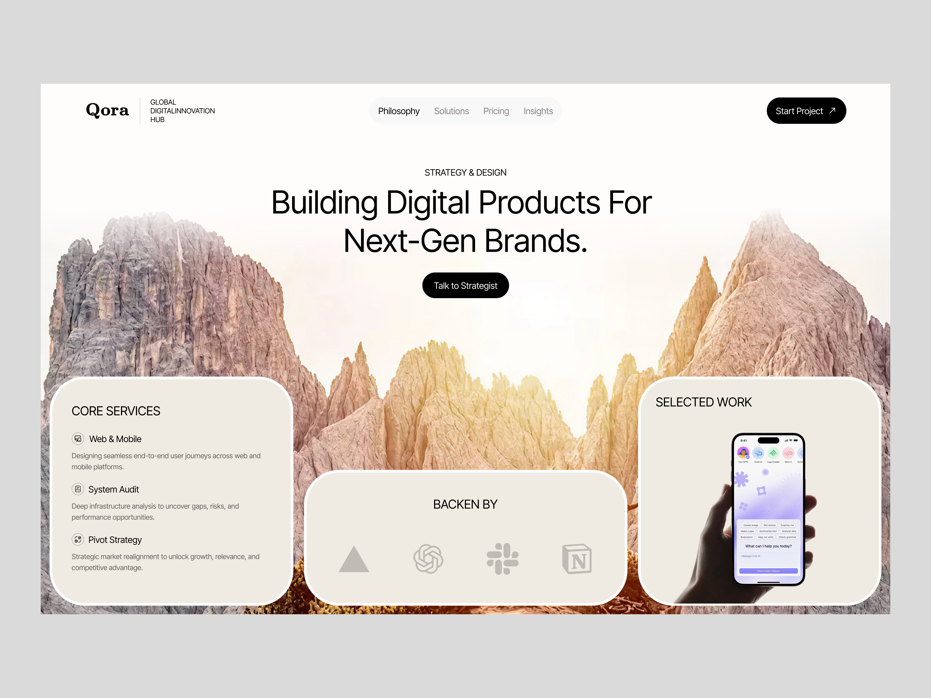 Strategy Led Digital Product Design agency website design digital agency landing page saas saas website ui ux website website design