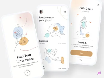 Ai mental health app design ai ai app ai app design ai health app ai mental health app app app design app designer app developer branding clean app health app meditation app mental health mental health app minimal app modern app ui design ux design