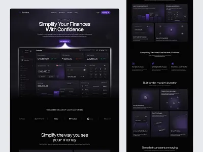 Finance SaaS Landing Page bank banking dark design finance saas landing page finance website fintech saas landing page fintech saas website landing page landing page design money management product design saas saas website uiux web web design website website design