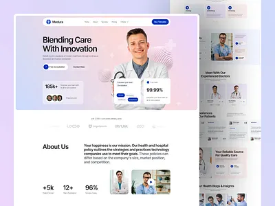 Medura - Medical Website landing page medical medical website olynex ui uiux ux visual identity webflow website