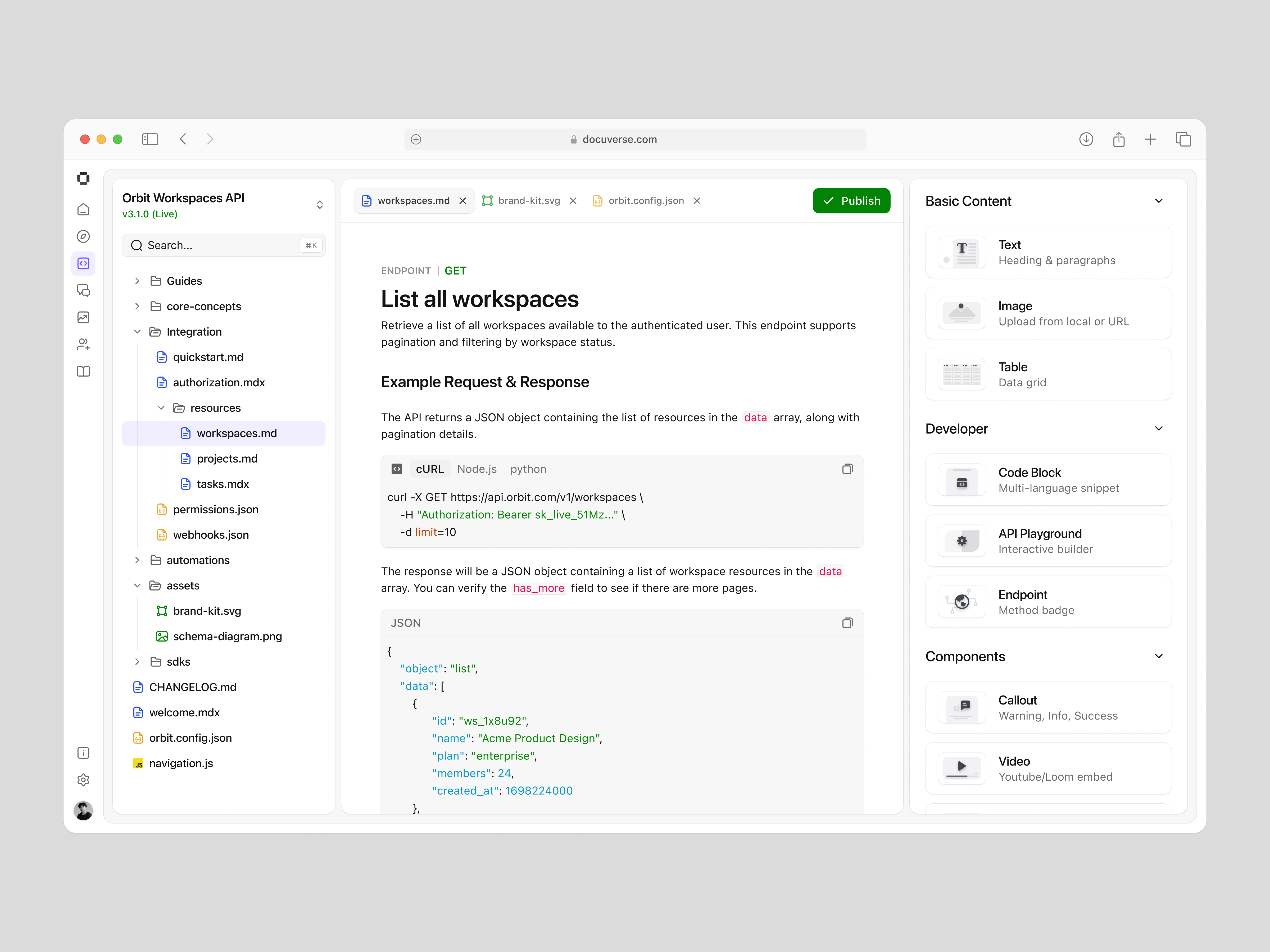 Docuvers - API Documentation Builder 🚀 api dashboard design developer document document builder document overview documentation minimalist modern product design saas saas design text editor ui ui design ui ux ux ux design web design