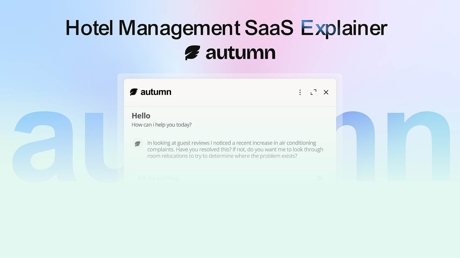 AUTUMN — AI-Native Hotel Operating System (Investor Pitch Video) ai video animation branding dashboard explainer video hotel management illustration investor pitch logo animation marketing motion graphics pitch doc saas software saas video sales doc service business ui ui animation ux