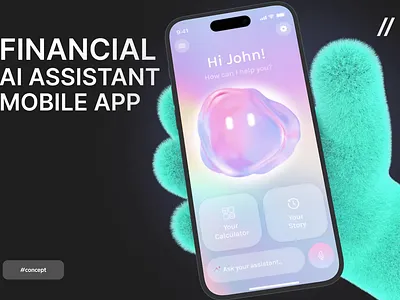 Financial AI Assistant Mobile iOS App Design ai android app app design app design concept app design template app interface assistant dashboard dashboard design design financial app fintech ios mobile mobile ui modern design product design ui ux