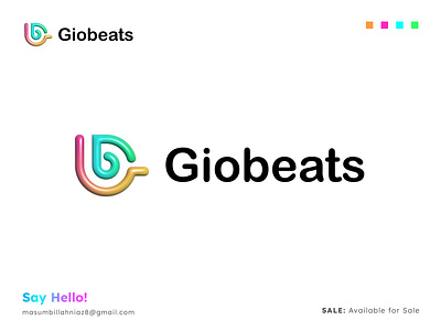 giobeats logo design - gb letter mark music logos 3d air band brand identity branding design g letter gb letter giobeats icon logo logo design logodesign logos minimalist modern music player podcast podcast logo