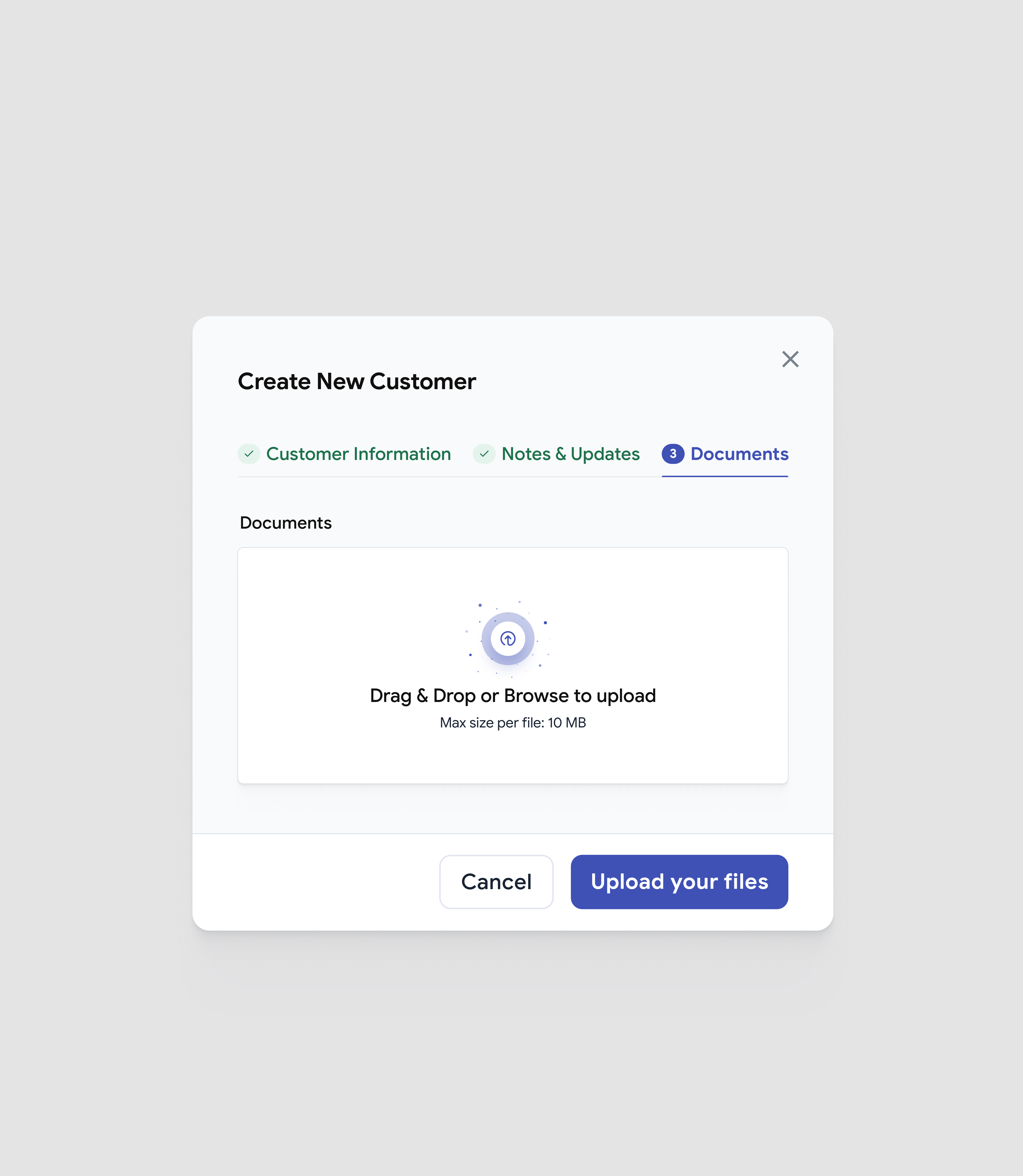 Create New Customer Modal all in one app and grow your customer create new customer modal crm dashboard design customer dashboard customer data tables customer documents and files customer files customer information customer notes customer notes updates customer profile notes dashboard drag upload files new customer information product design ux web app design web design website editor