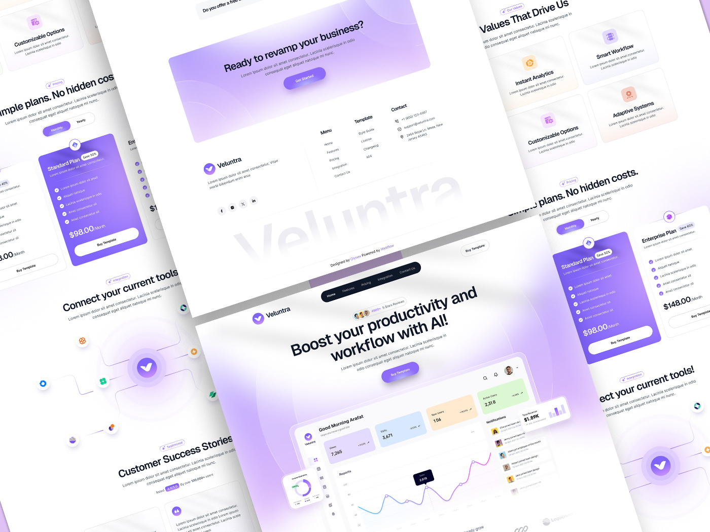 Veluntra - Technology Website landing page saas software website startup technology template ui ui design uiux ux veluntra web design website