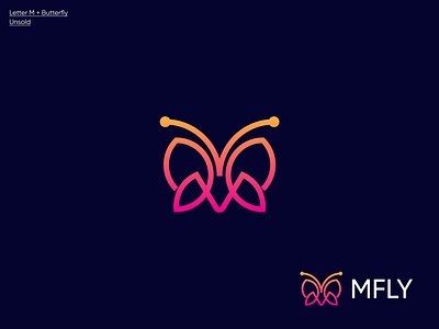 MFLY logo design branding butterfly design flat gradient graphic design icon illustration letter m logo logo icon minimal modern logo natural team trendy ui unique vector