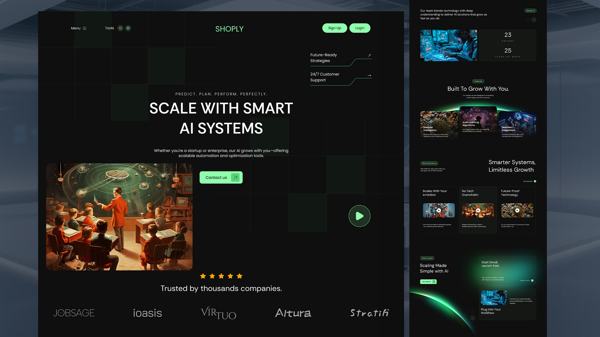AI SaaS Landing Page UI Design | Smart AI Systems Website | Dark figma design landing page ui ui ux design uidesign web design