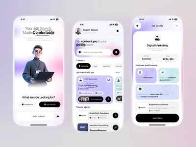 AI Job Finder Mobile app ai ai job app ai powered job finder app al app app app design career app clean finder ios app design job app job discovery app job finder job finderapp job search mobile mobile app mobile app design ui work inquiry