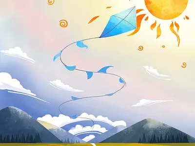 Kite digital illustration