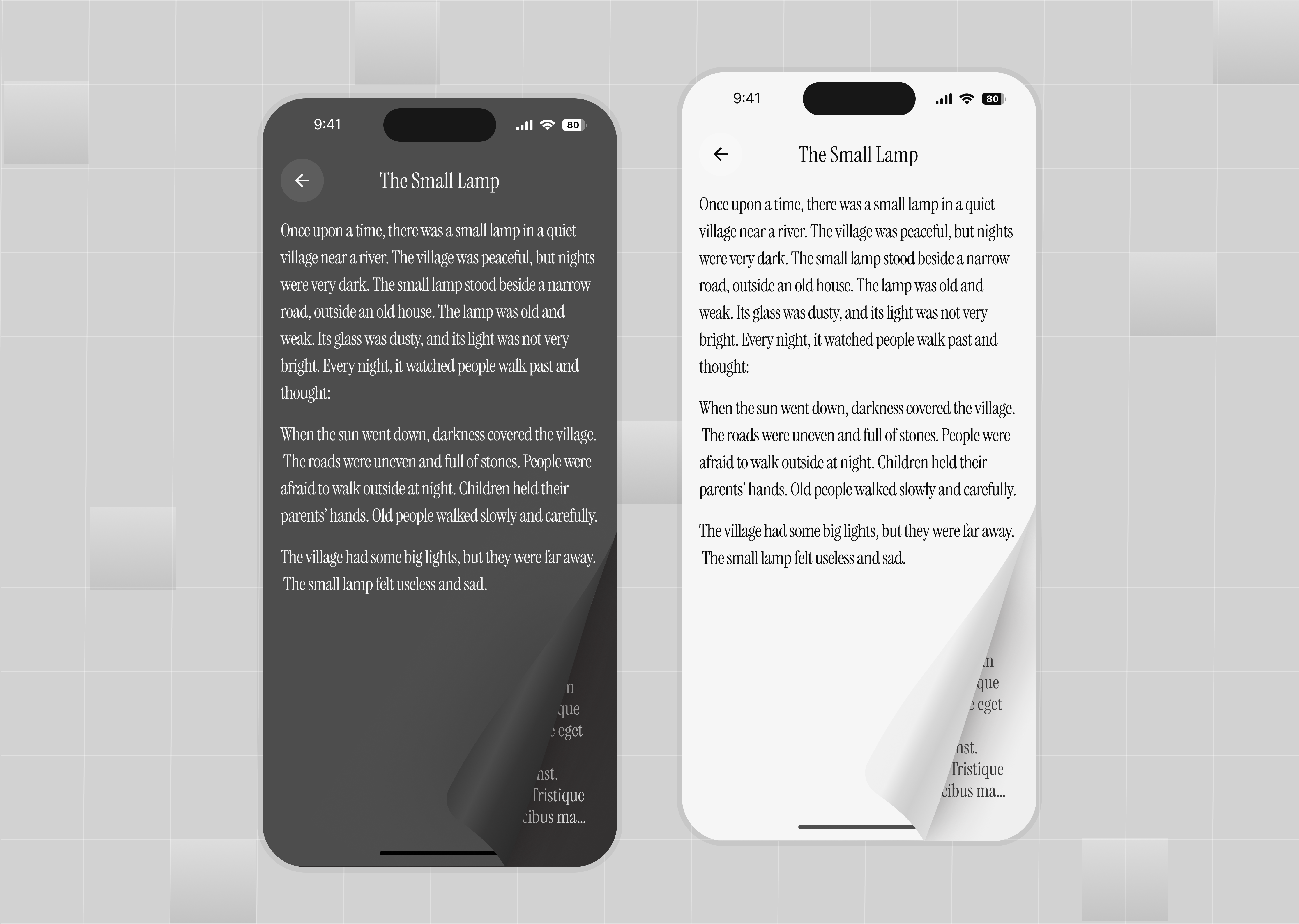The Small Lamp — Minimal Reading App UI app daly ui design mobile app ui ux