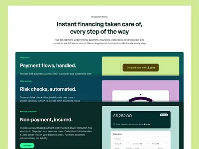 Aria - Main Features Animation Concept animated prototype digital product homepage interaction design landing page marketing page micro interaction motion design product marketing product website prototype saas saas platform saas product software as a service tech startup ui animation web design web ui website design