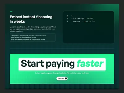 Aria - Footer Animation Concept animated prototype digital product homepage interaction design landing page marketing page micro interaction motion design product marketing product website prototype saas saas platform saas product software as a service tech startup ui animation web design web ui website design