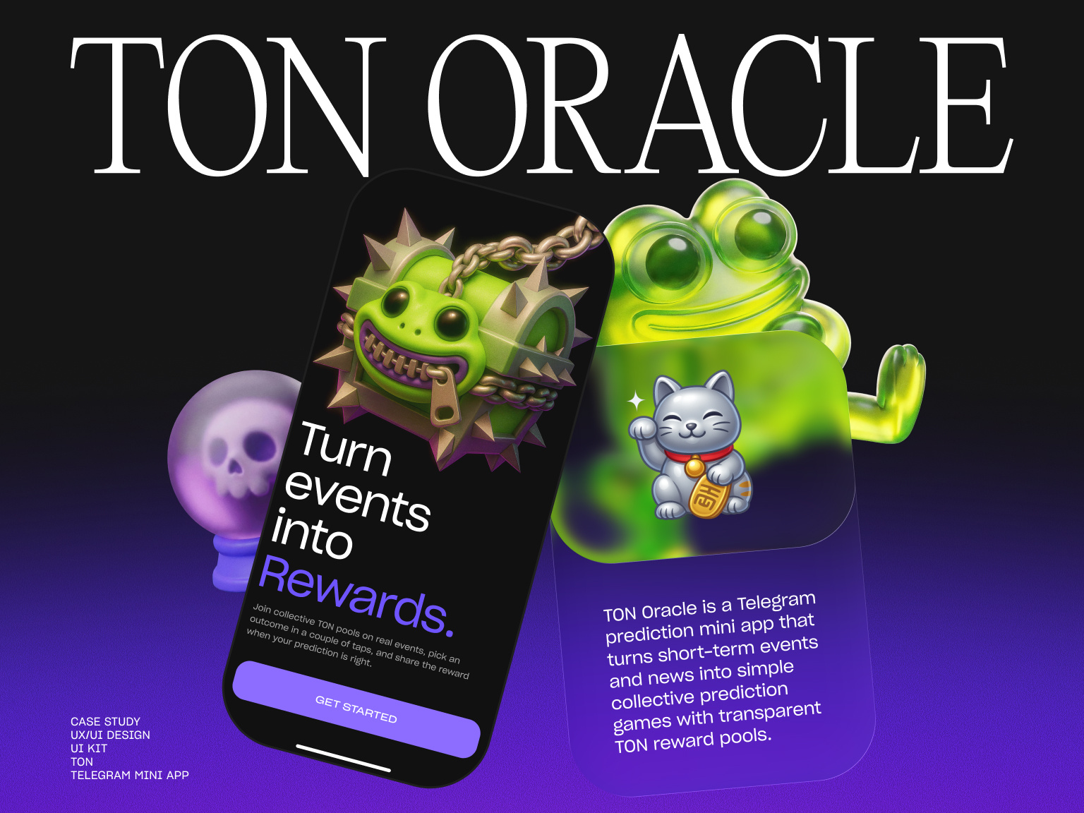 TON Oracle — Telegram Mini App | UX/UI Case Study app design blockchain case study crypto dark mode design system figma fintech mobile app onboarding product design telegram ton ui ui design ui kit user flow ux ux design web3