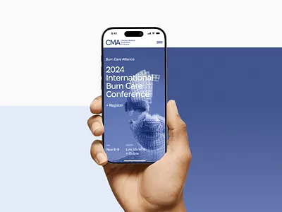 CMA / Burn Care Conference 3d cma conference design dev gsap high end landing landing page medicine minimalism mobile poster uiux web web design webflow wires