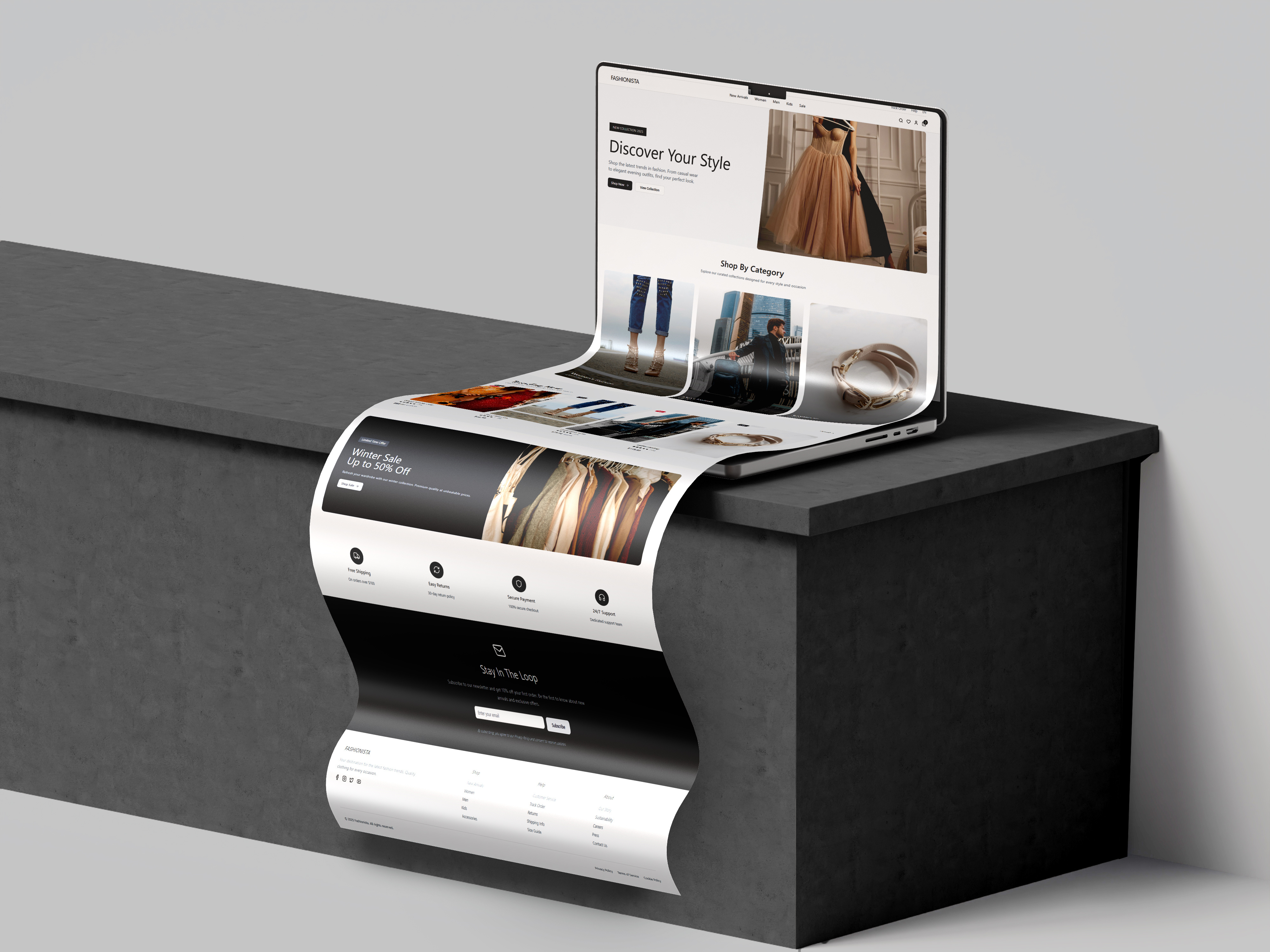 Ecommerce Landing Page UI/UX Design, Fashionista branding clothes website dribbble ecommerce figma interaction design landing page landing page design minimal design mobile app ui online shopping product design responsive design ui ux design user experience visual design web design website design