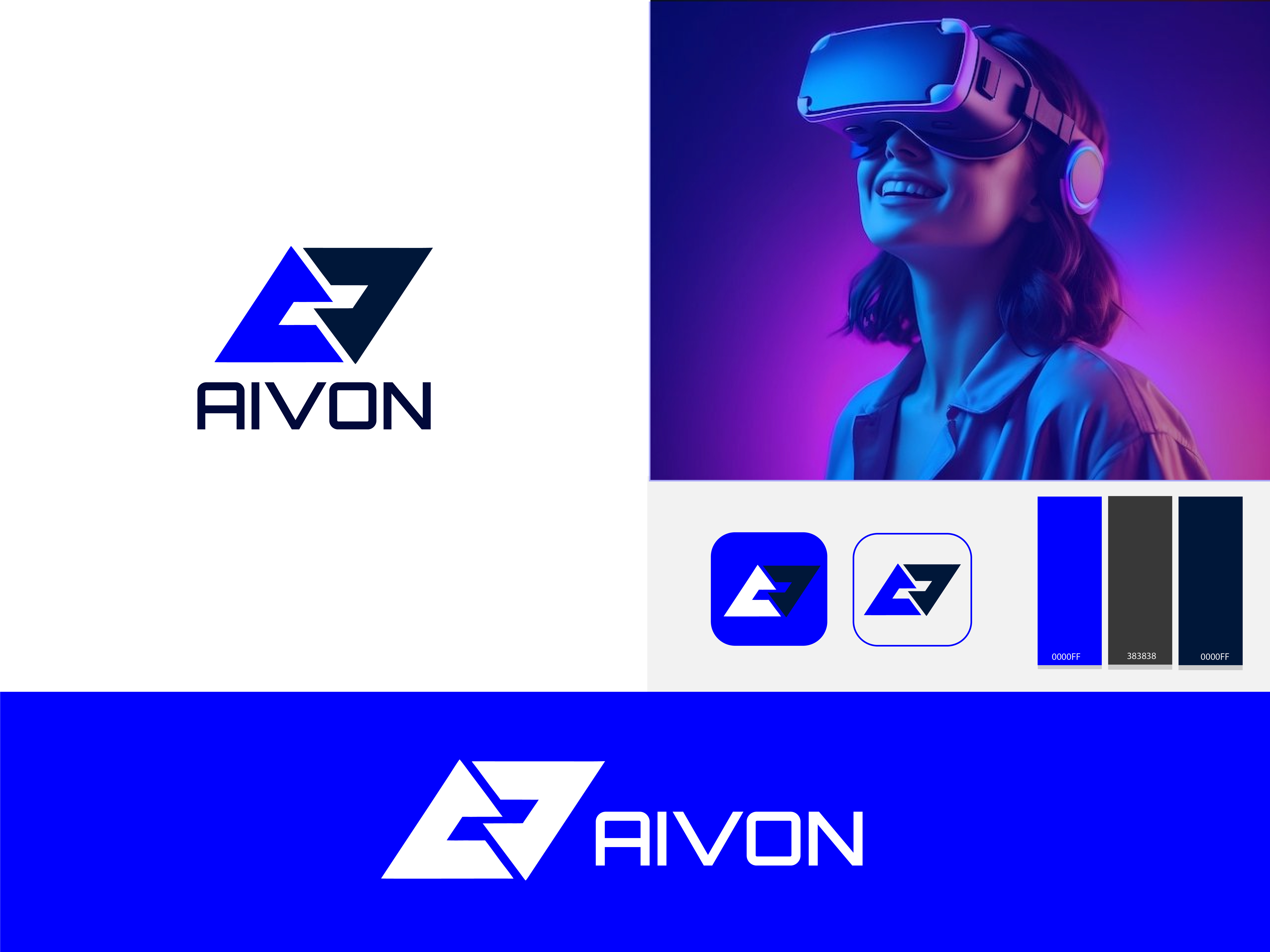 AIVON Startup & Technology Logo Design branding design graphic design illustration logo typography ui vector