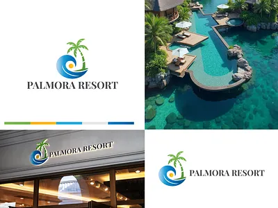 Palmora Resort | Premium Beach Resort Logo Design branding design graphic design illustration logo typography vector