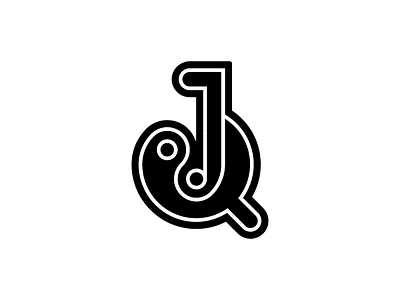 JQ QJ Yin Yang Logo creative mark jq logo qj logo qj monogram timeless brand yin yang design