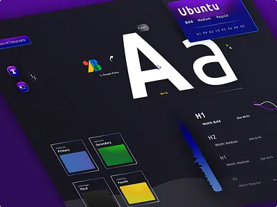 Ubuntu Google Fonts & Color Schemes aa font brand branding color schemes dark ui ux graphic design graphics curves waves heading h1 h12 h3 icon set illustration illustrator ai nold mediuym regular photoshop psd primary secondary print designer senior designer typeface typo typography ubuntu google fonts ui ux designer ux audit