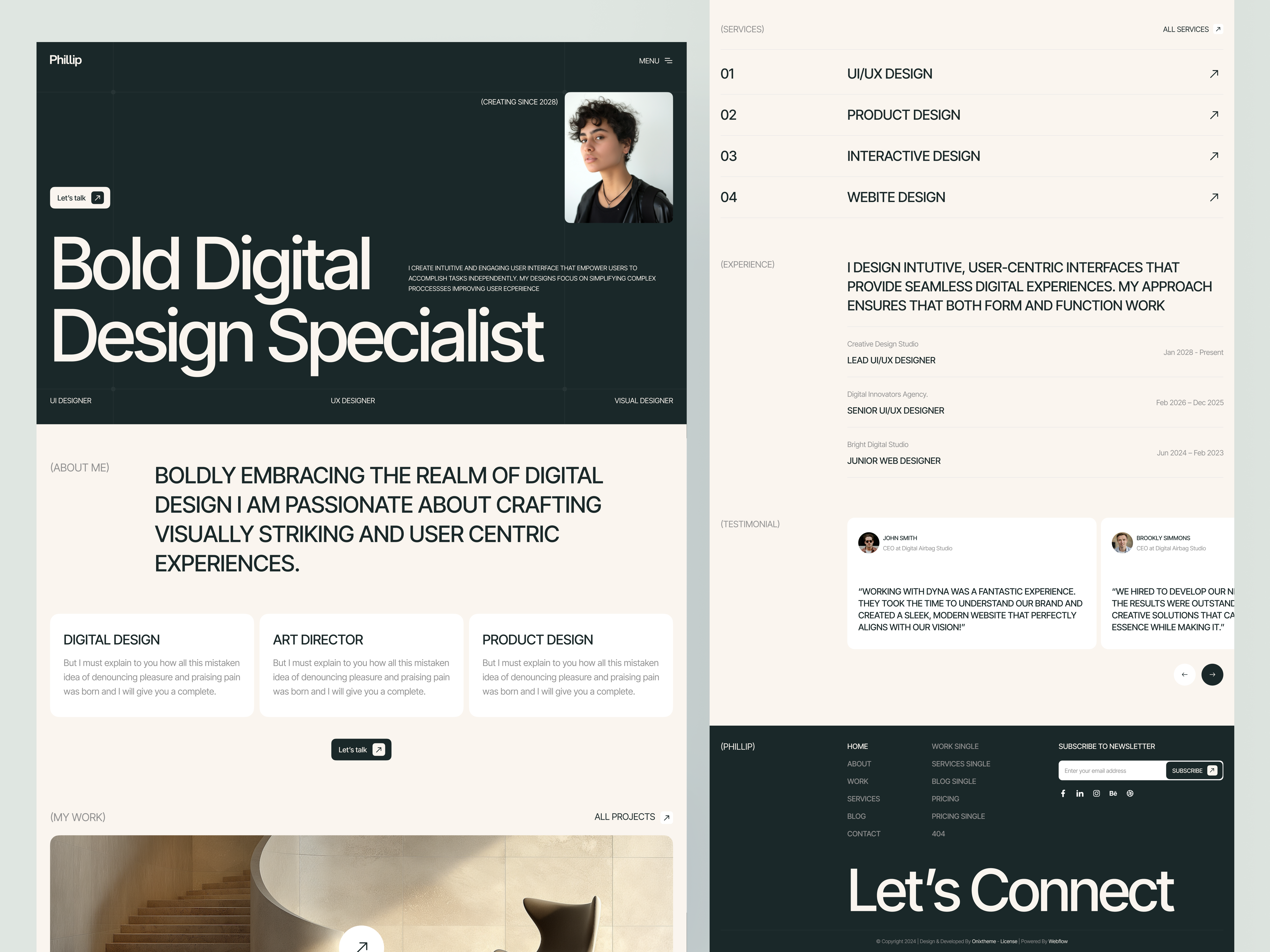 Protfolio website design agency agency landing landing page onixtheme portfolio website web design webflow template website design